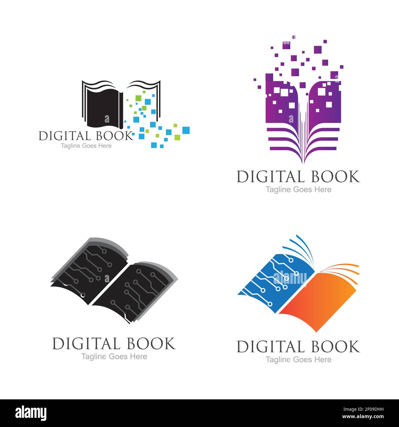Digital book logo technology vector icon design Stock Vector Image ...