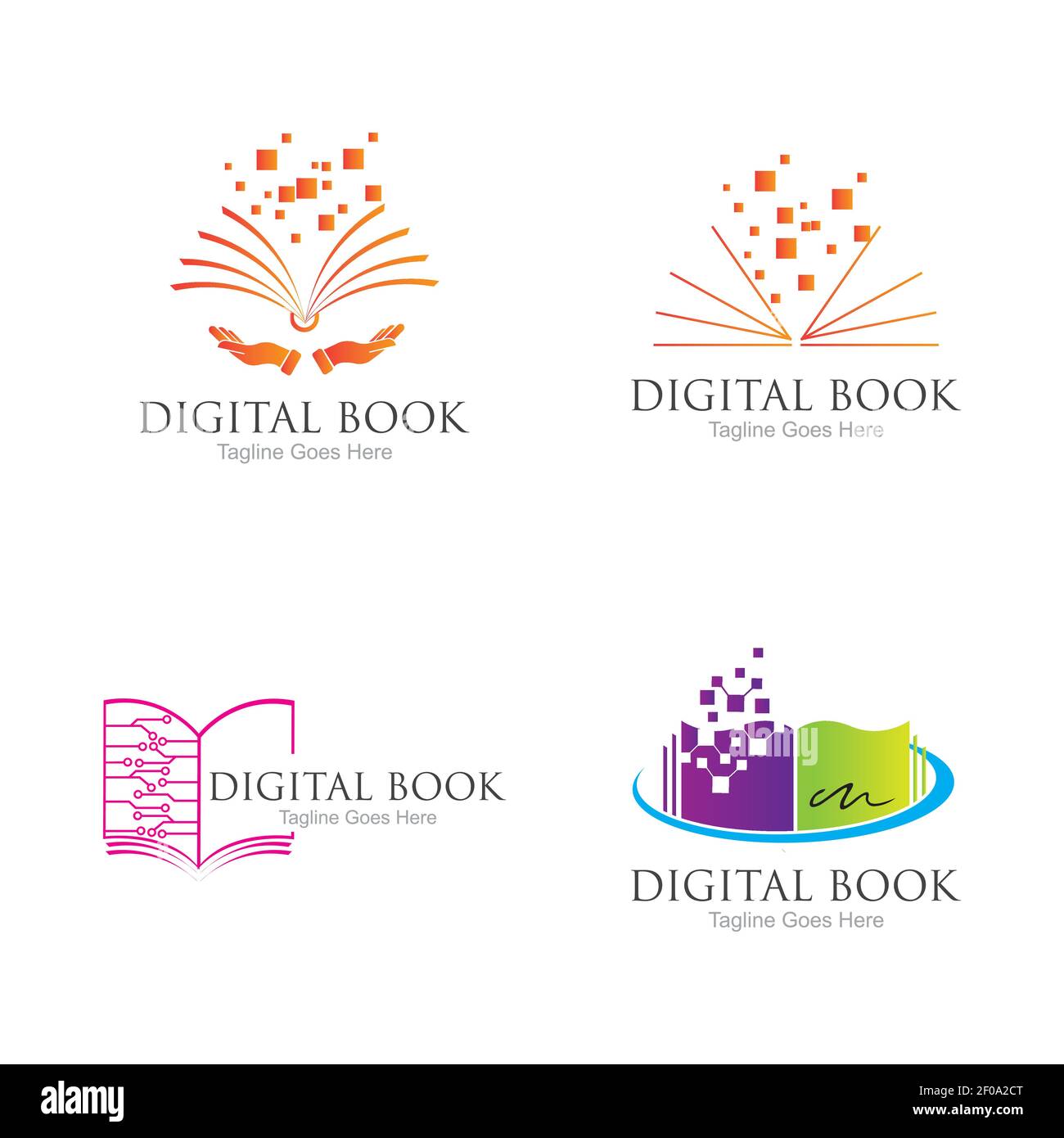 Digital book logo technology vector icon design Stock Vector Image ...