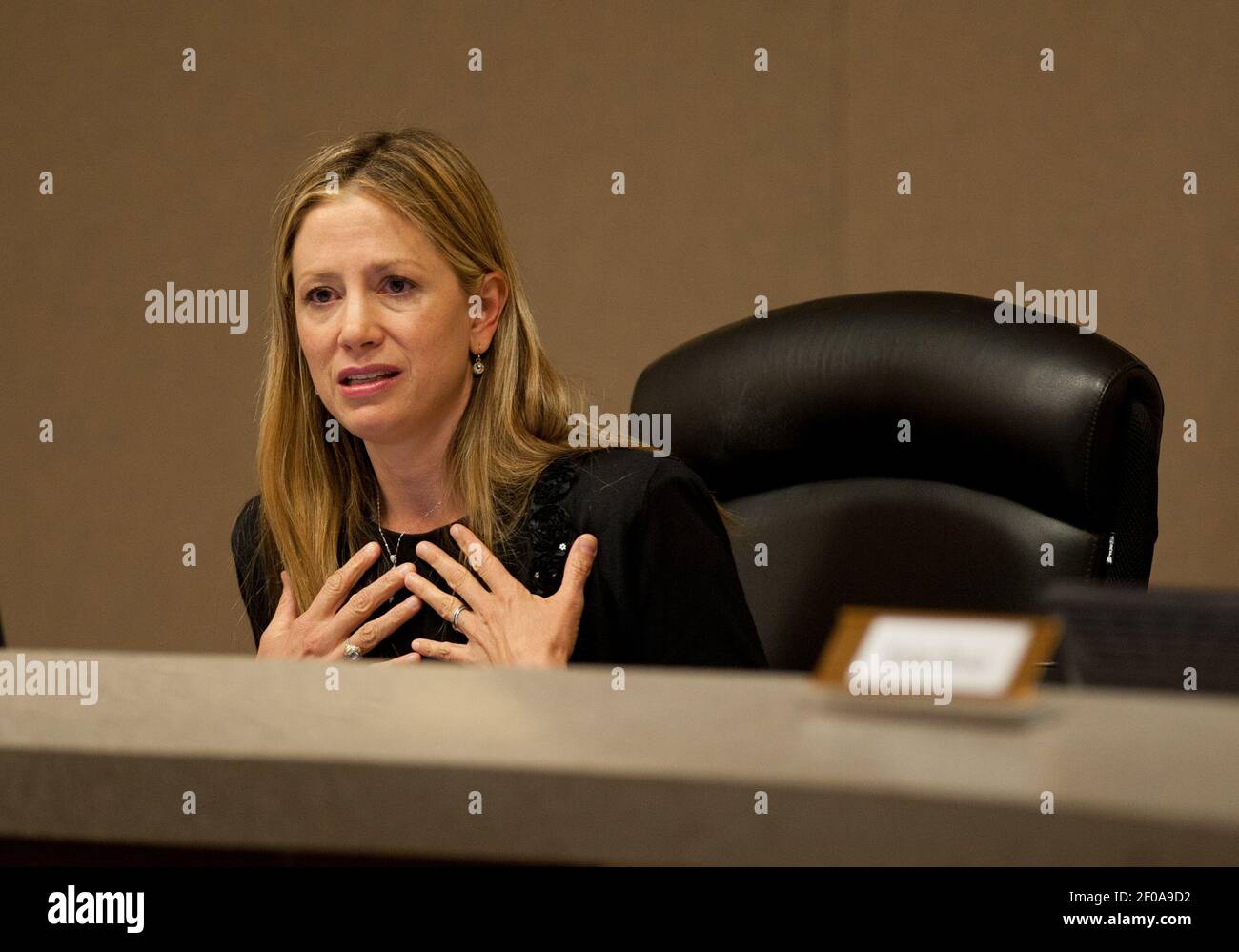 Actress Mira Sorvino, the UN Goodwill Ambassador for AntiHuman
