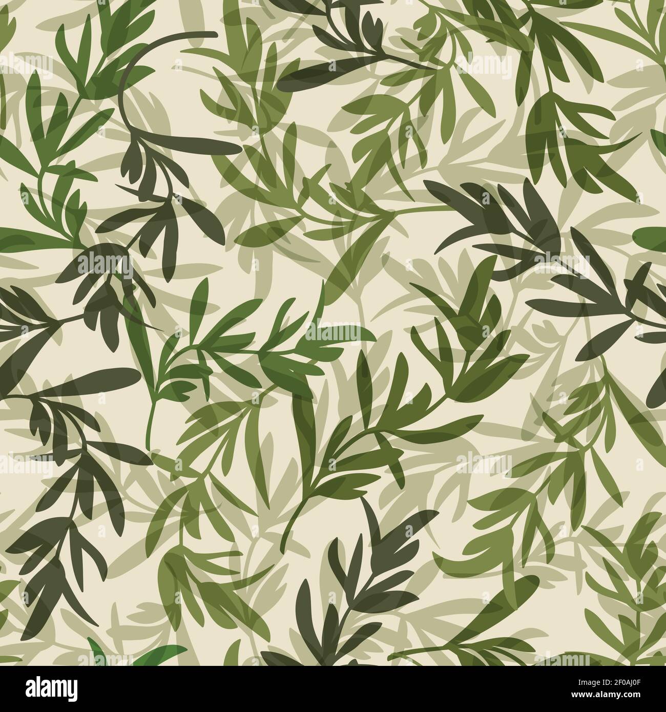 Vintage green leaves seamless pattern vector illustration Stock Vector ...