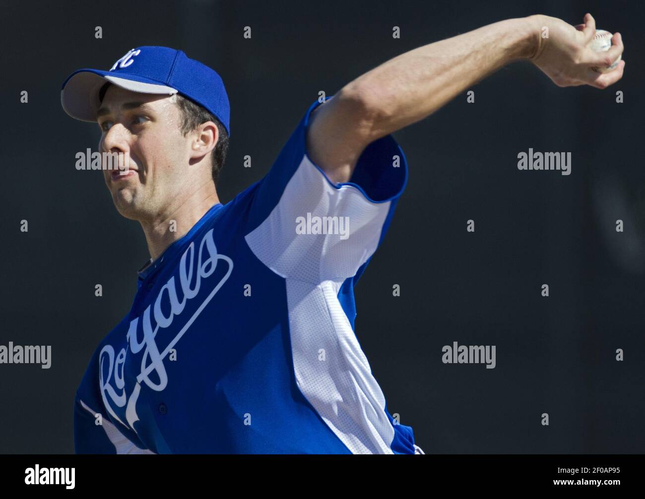 Kansas City Royals pitcher Jeff Francis throws during spring training on  Tuesday, February 22, 2011, in Surprise, Arizona. (Photo by John  Sleezer/Kansas City Star/MCT/Sipa USA Stock Photo - Alamy