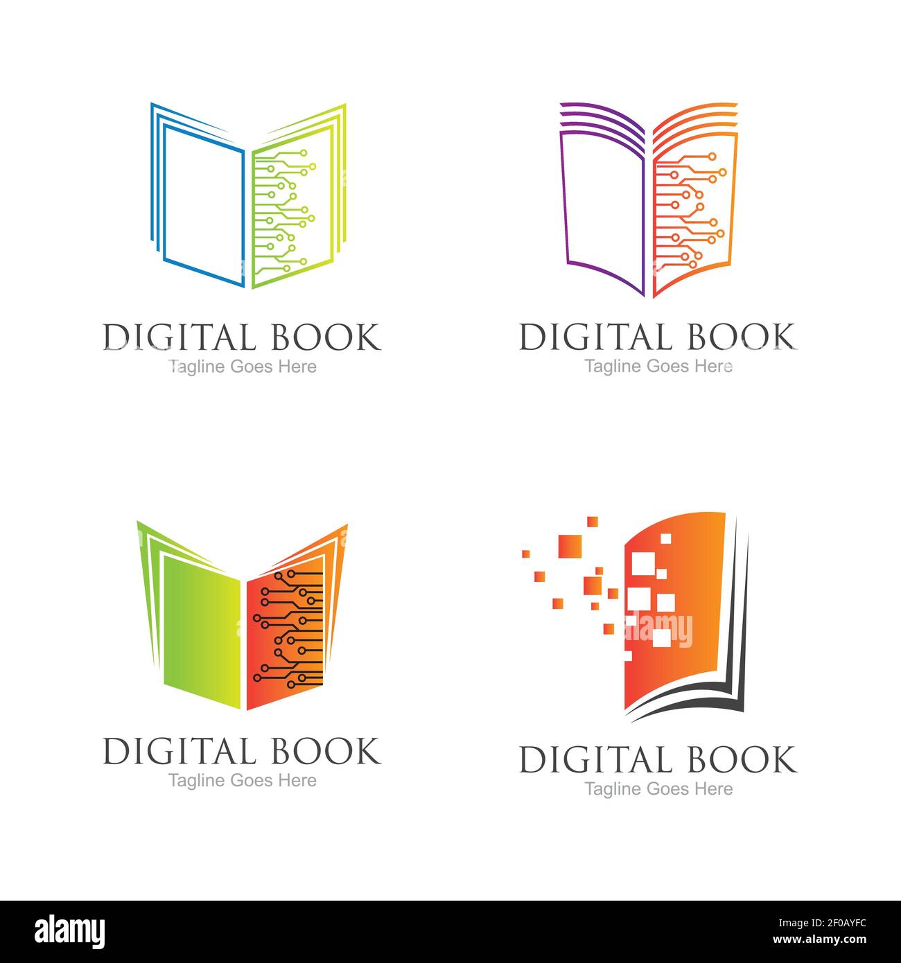 Digital book logo technology vector icon design Stock Vector Image ...