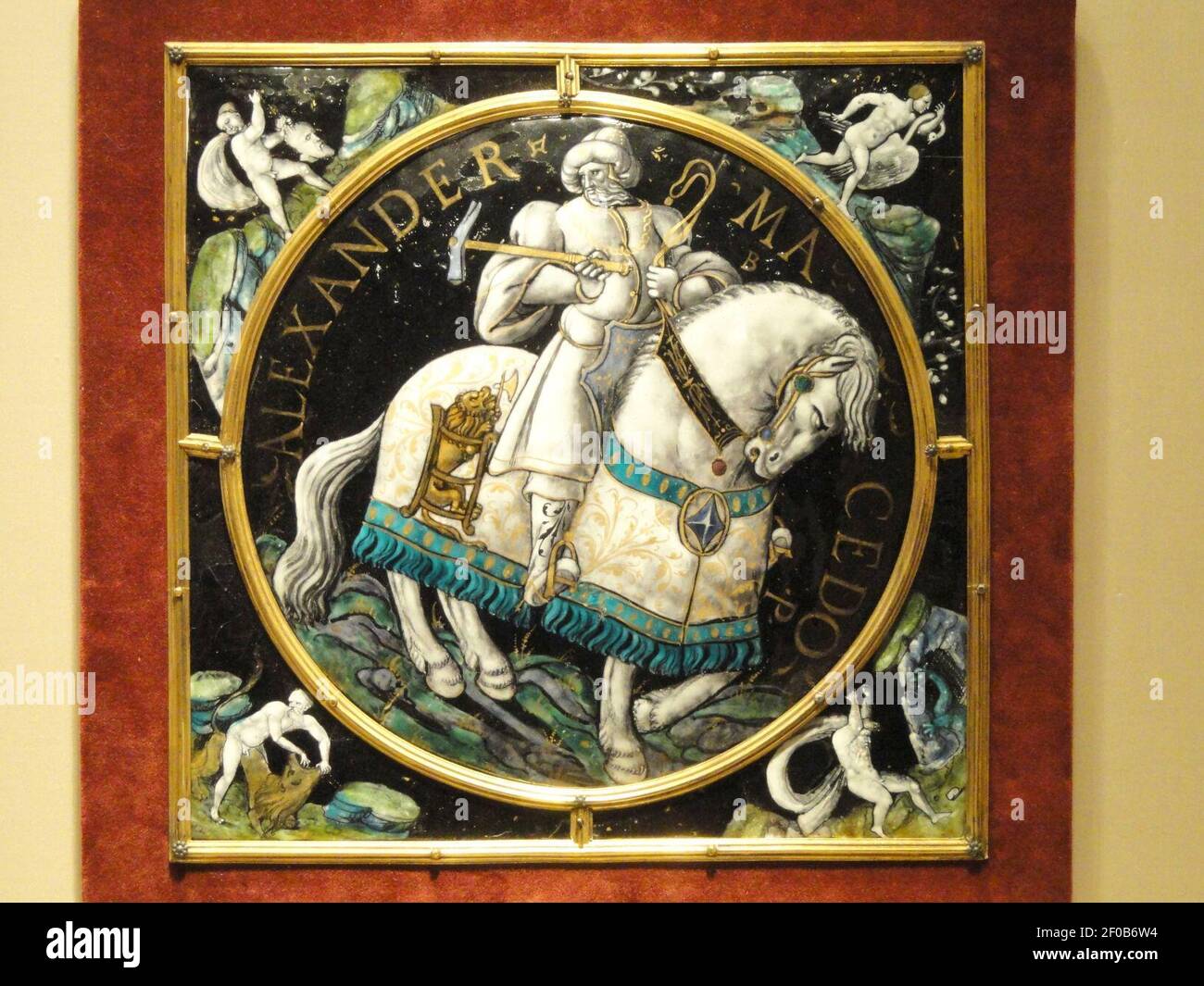 Plaque of Alexander the Great, workshop of Colin Nouailher, Limoges, c. 1540 Stock Photo