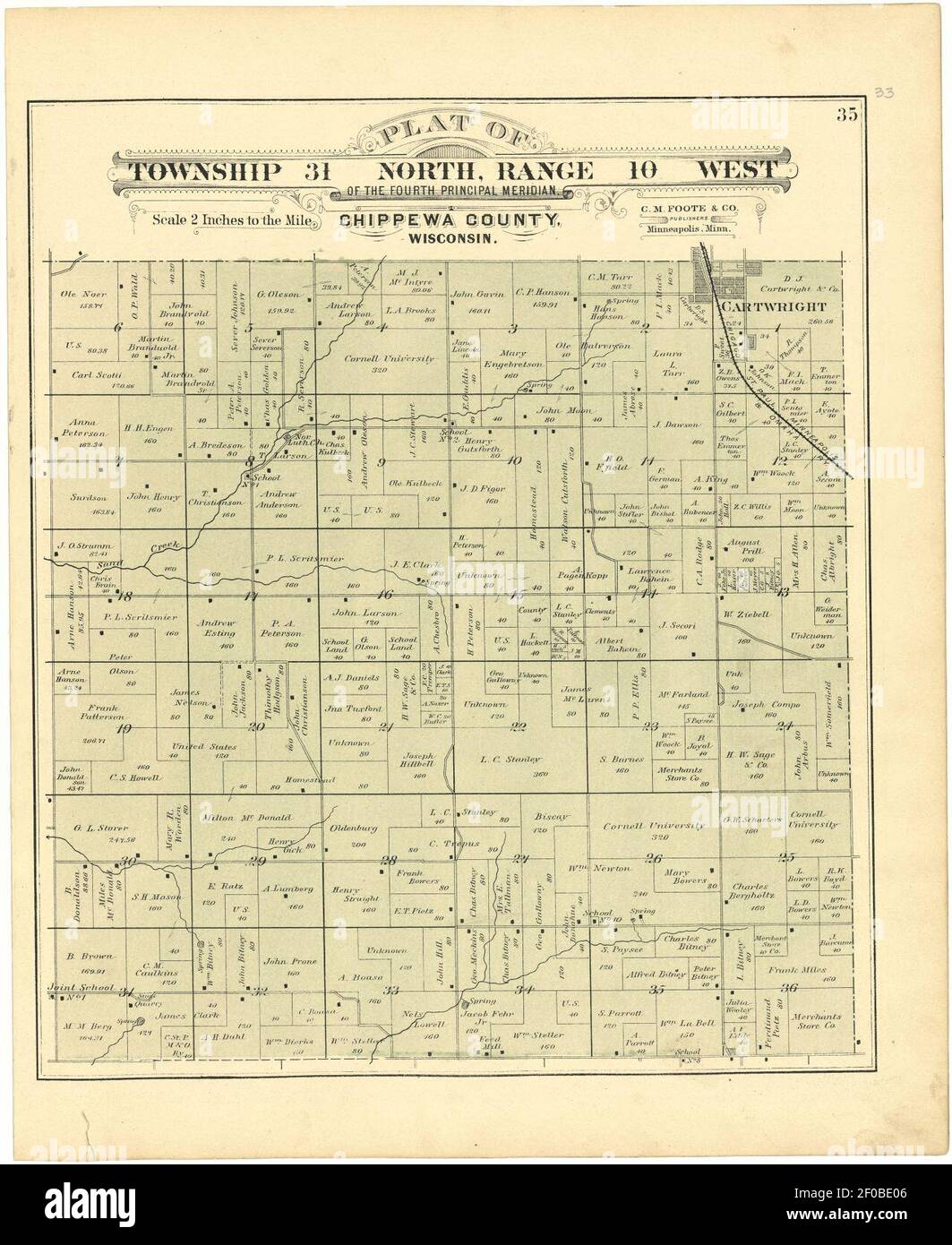 Plat book of Chippewa County, Wisconsin Stock Photo Alamy