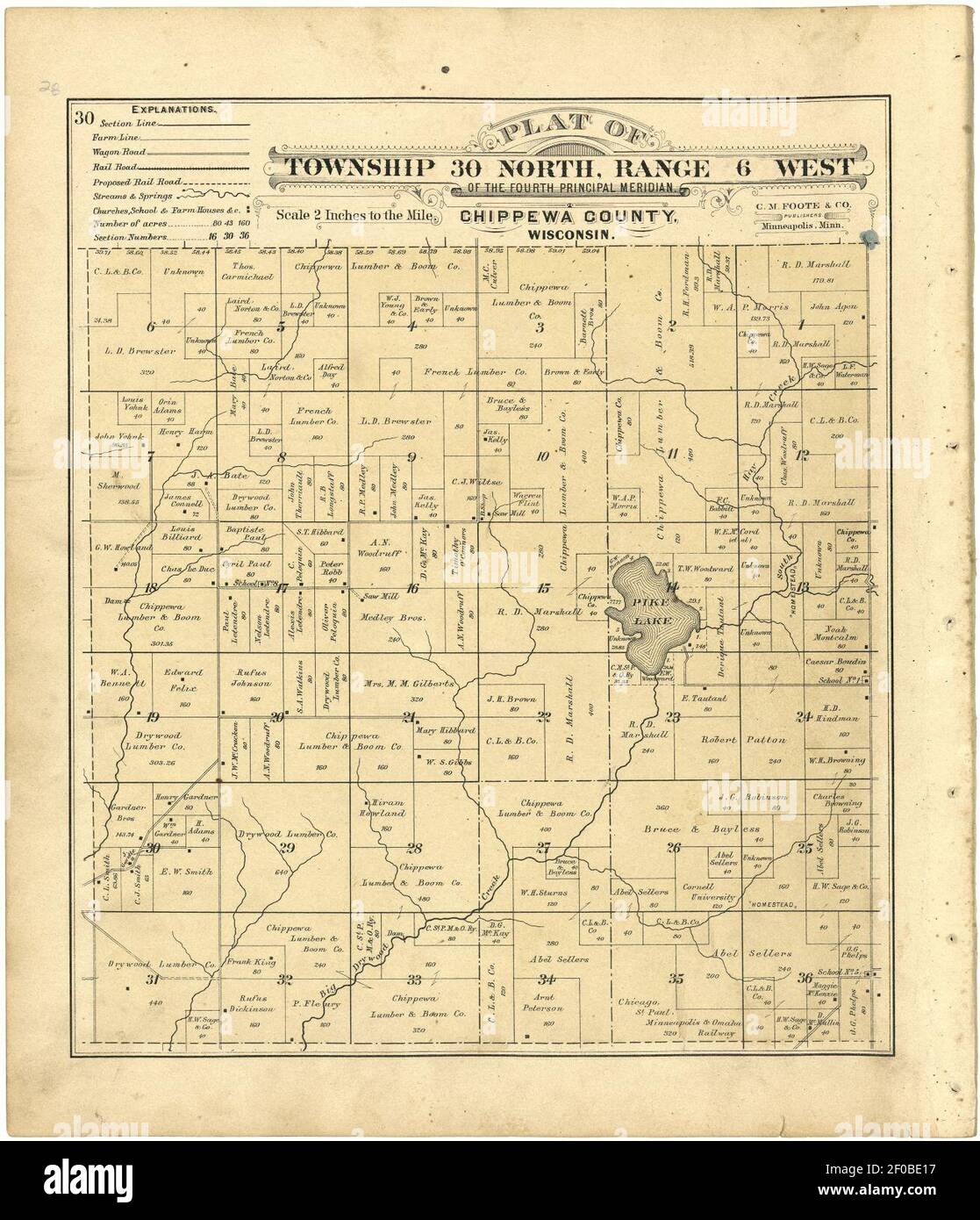 Plat book of Chippewa County, Wisconsin Stock Photo Alamy