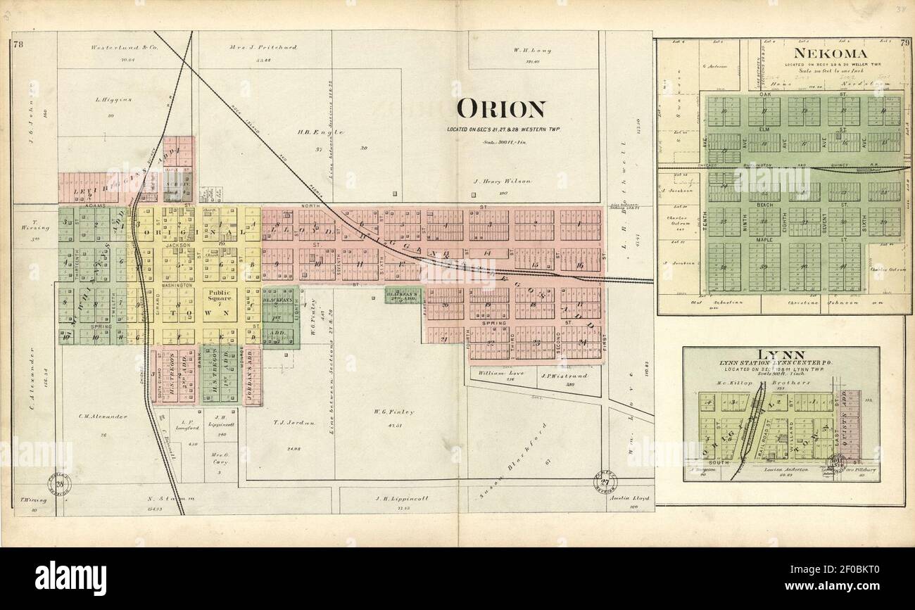 Henry County Plat Maps Plat Book Of Henry County, Illinois Stock Photo - Alamy