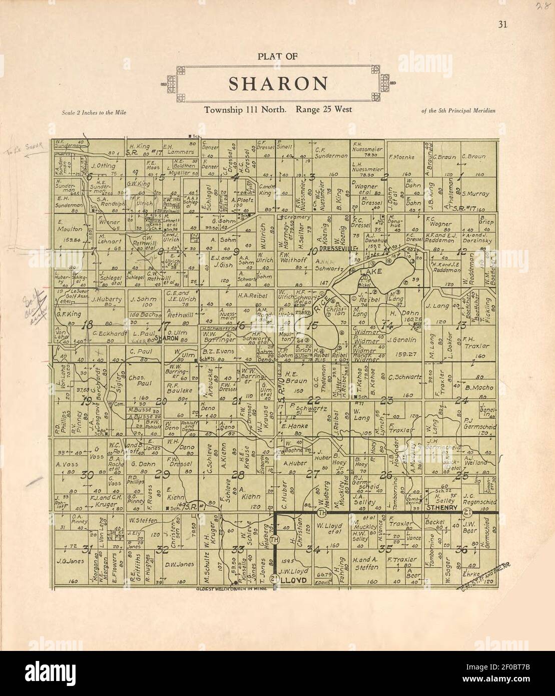 Plat book of Le Sueur County, Minnesota showing township plats, city
