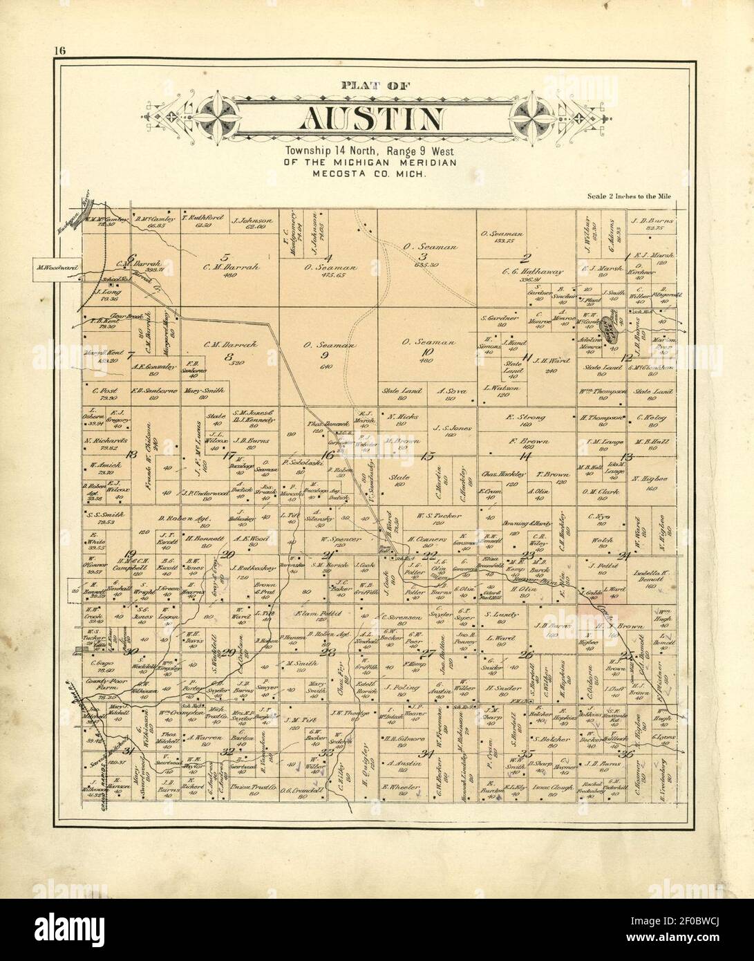Plat book of Mecosta County, Michigan Stock Photo Alamy