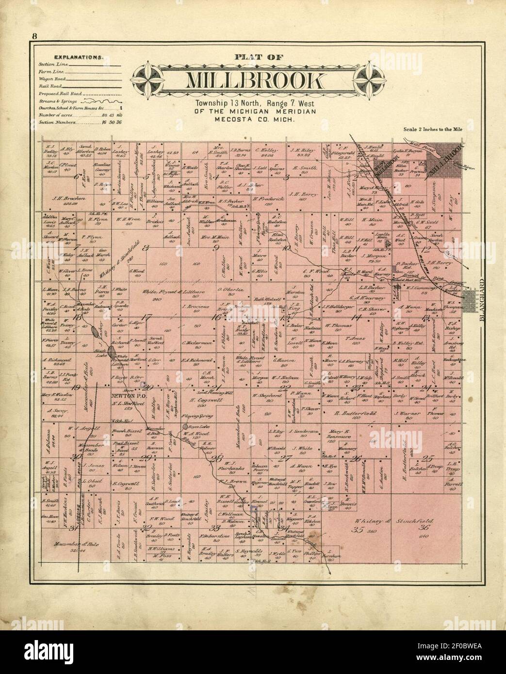 Mecosta County Plat Map Plat Book Of Mecosta County, Michigan Stock Photo - Alamy
