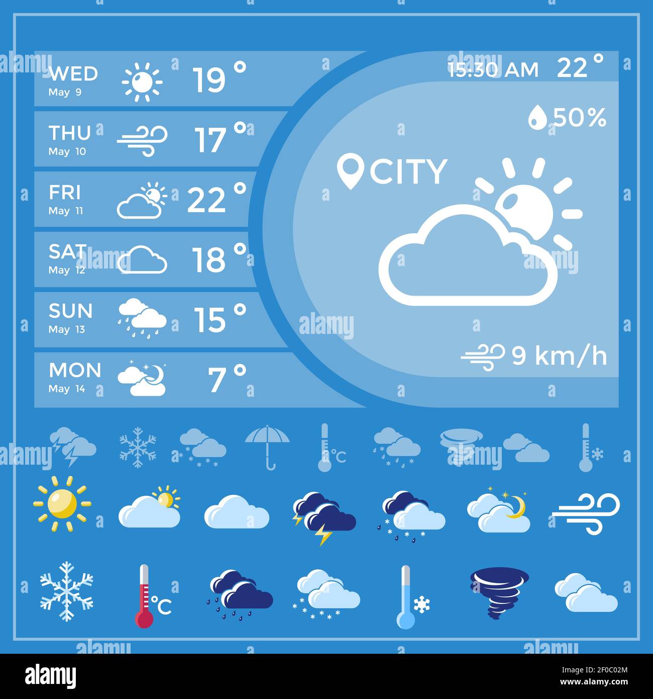 Week weather forecast Stock Vector Images - Alamy