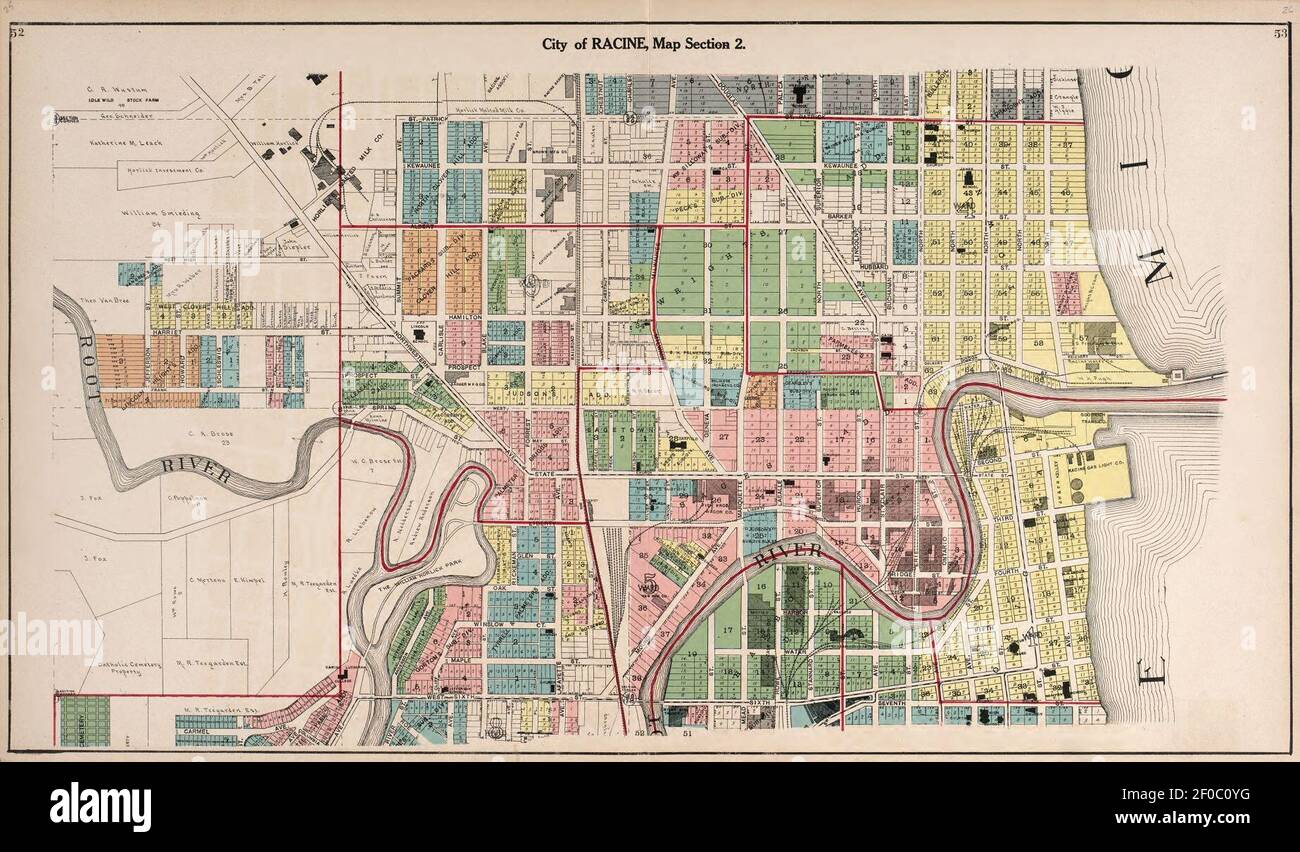 Plat Book Of Racine And Kenosha Counties Wisconsin Including Plats Of The Villages Cities 4501