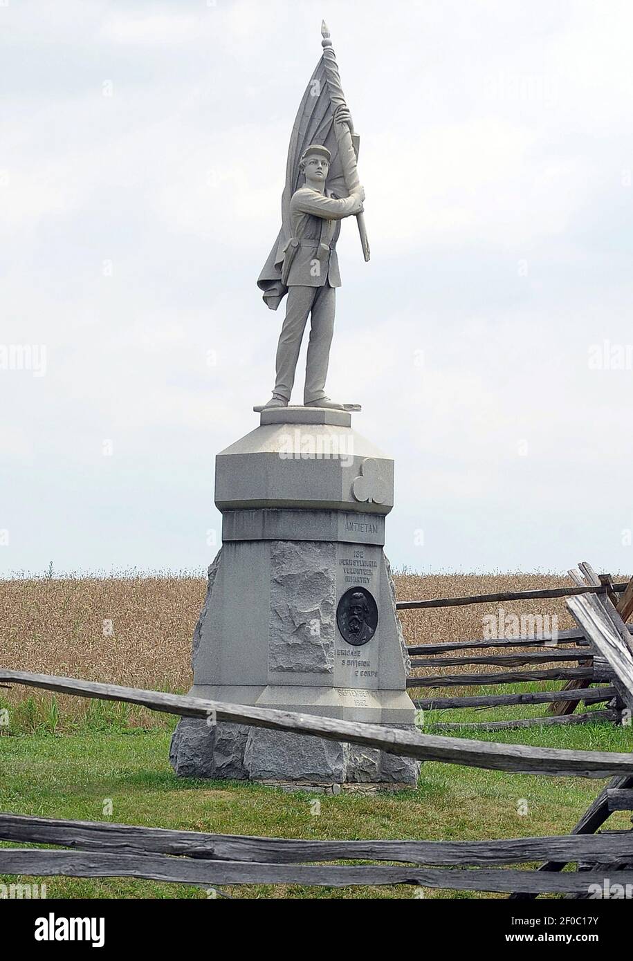 The Pennsylvania 132nd infantry monument overlooks the "Bloody Lane" at ...