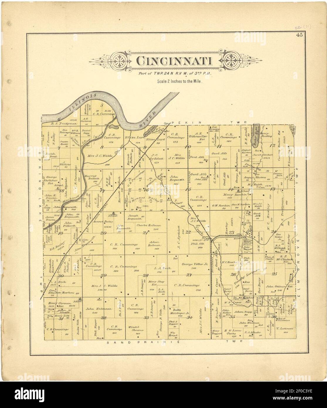 Tazewell County Plat Map Plat Book Of Tazewell County, Illinois Stock Photo - Alamy