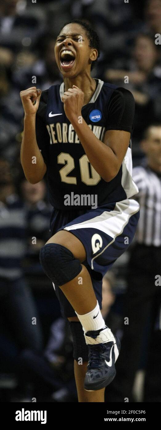 Monica McNutt reacts after her team regained the lead