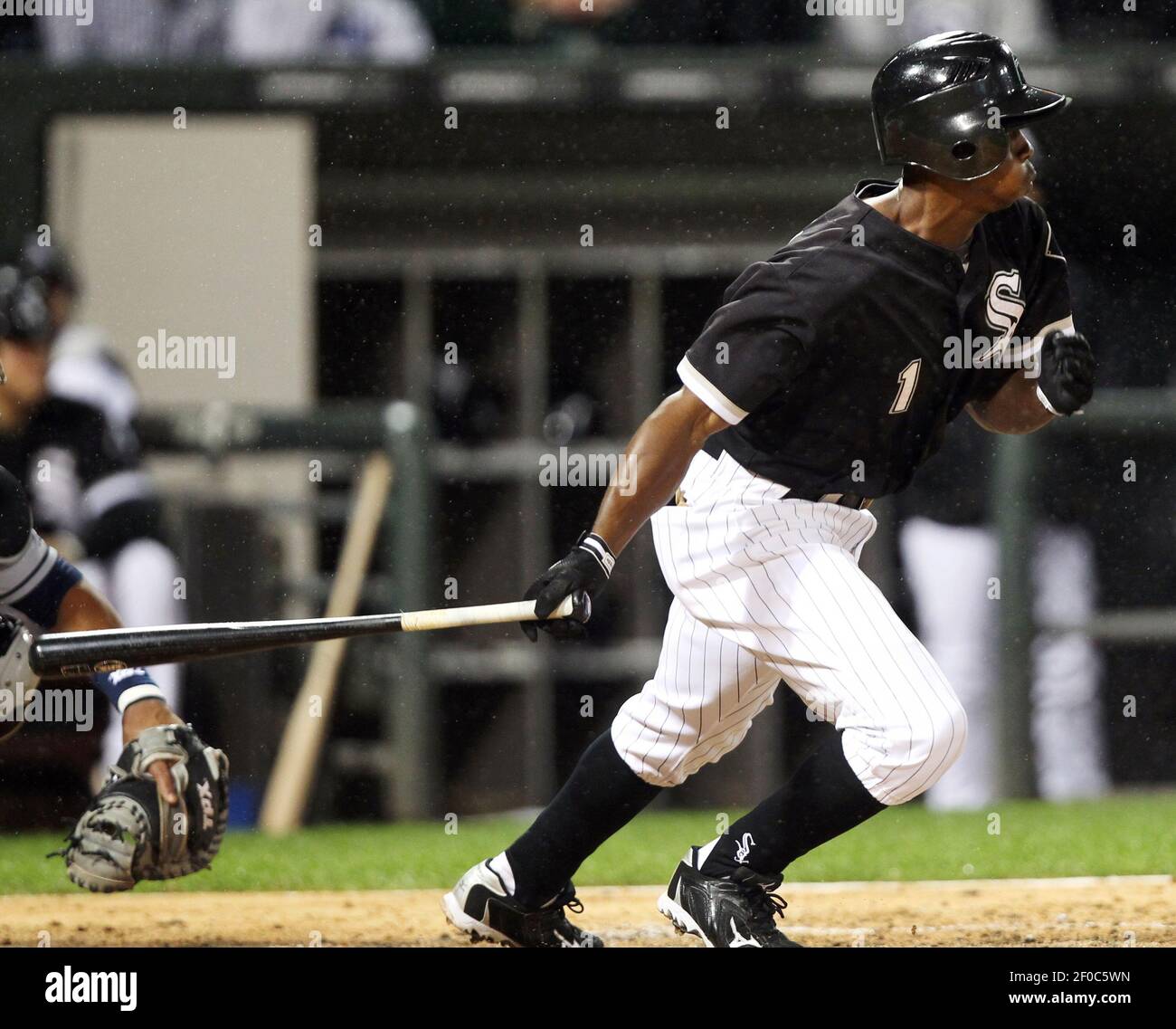 Chicago White Sox hitter Juan Pierre records his 2000 career hit