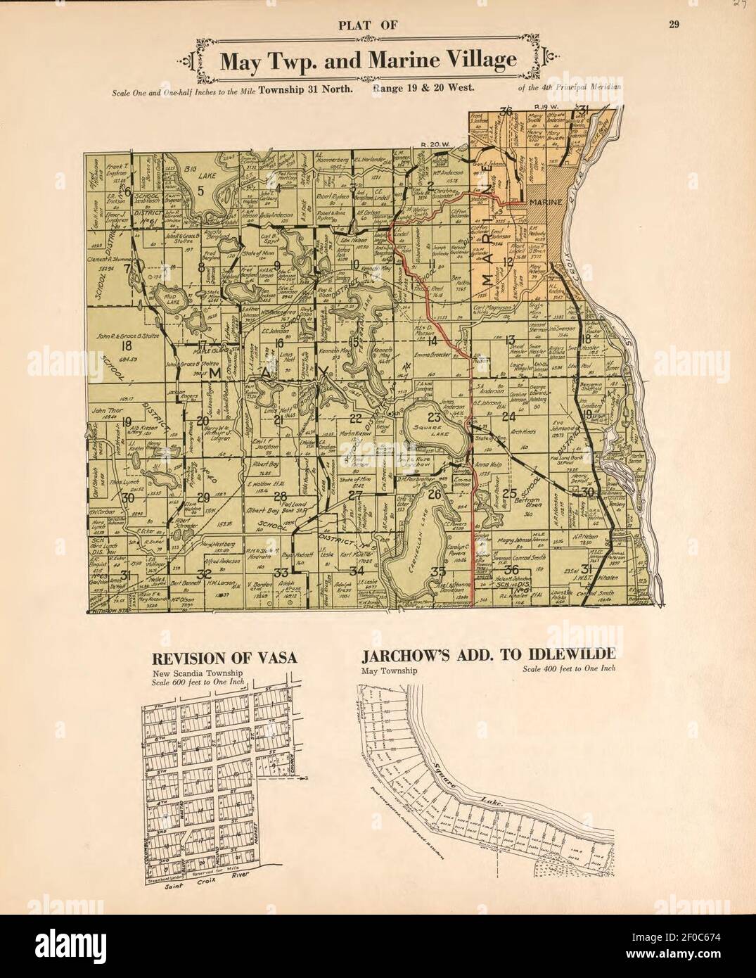 Washington County Mn Plat Map Page 3 - Plat Map High Resolution Stock Photography And Images - Alamy