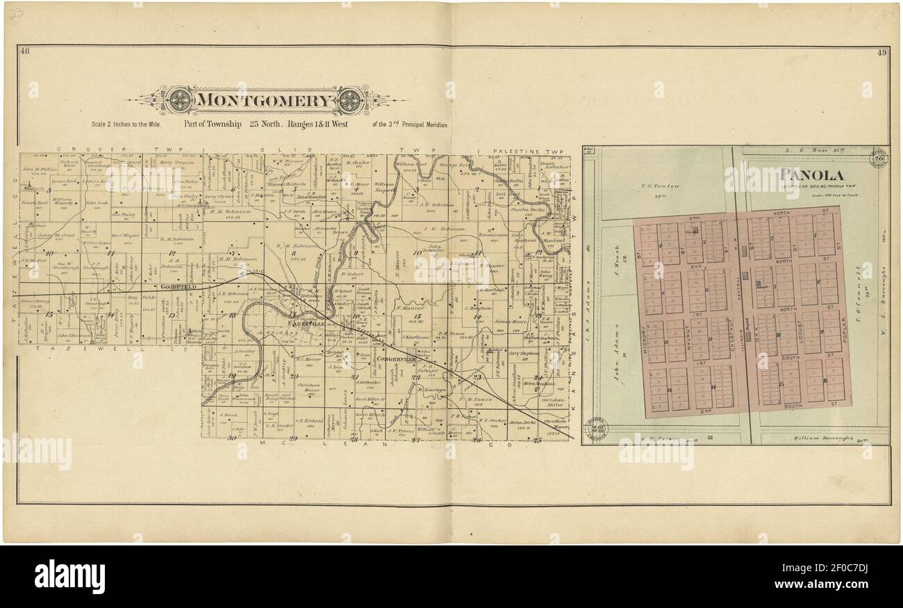 Woodford County Plat Map Plat Book Of Woodford County, Illinois Stock Photo - Alamy