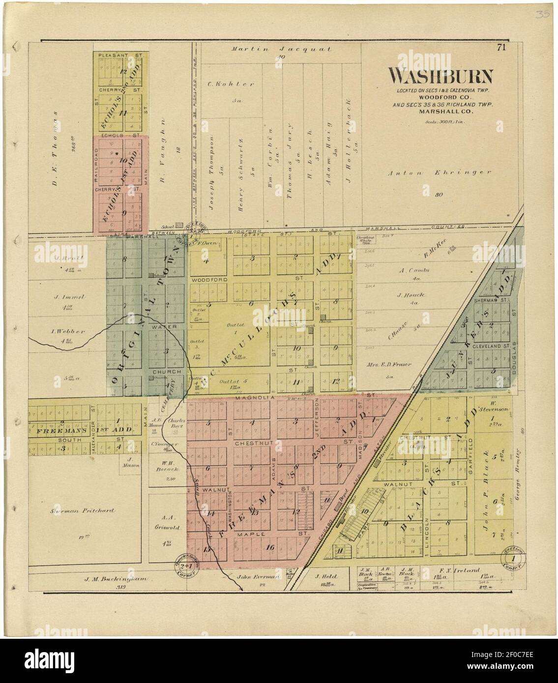 Woodford County Plat Map Plat Book Of Woodford County, Illinois Stock Photo - Alamy