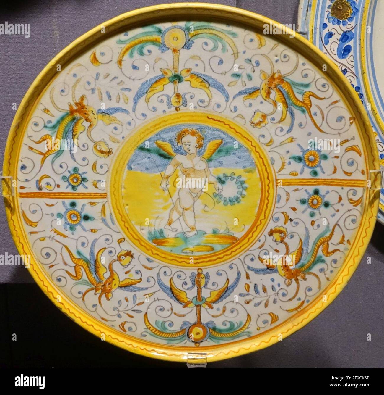 Plate, Italy, Deruta, early 1600s, maiolica Stock Photo