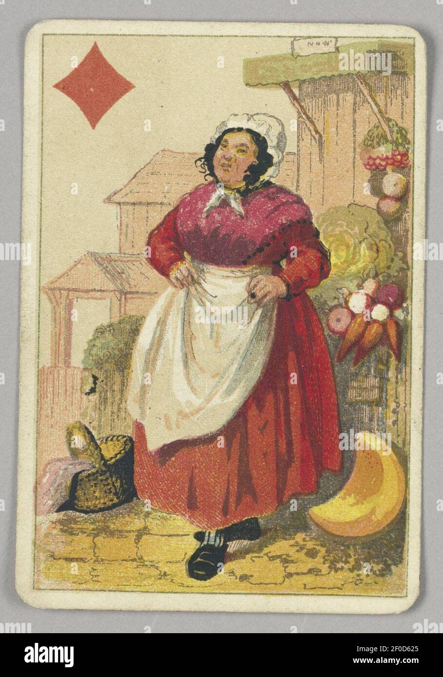 Playing Card, Queen of Diamonds, late 19th century Stock Photo Alamy