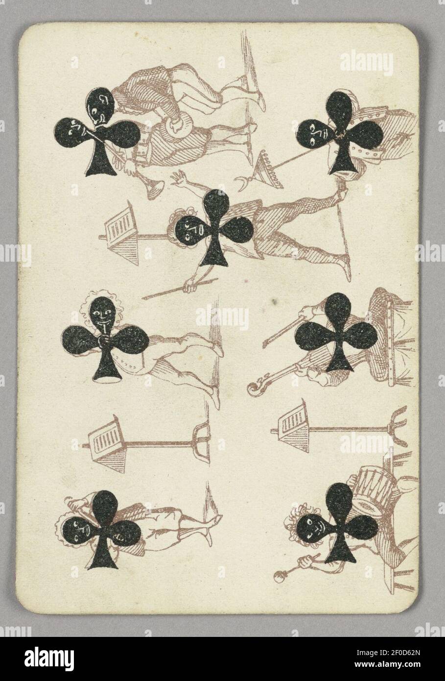 Playing Card, Seven of Clubs, late 19th century Stock Photo