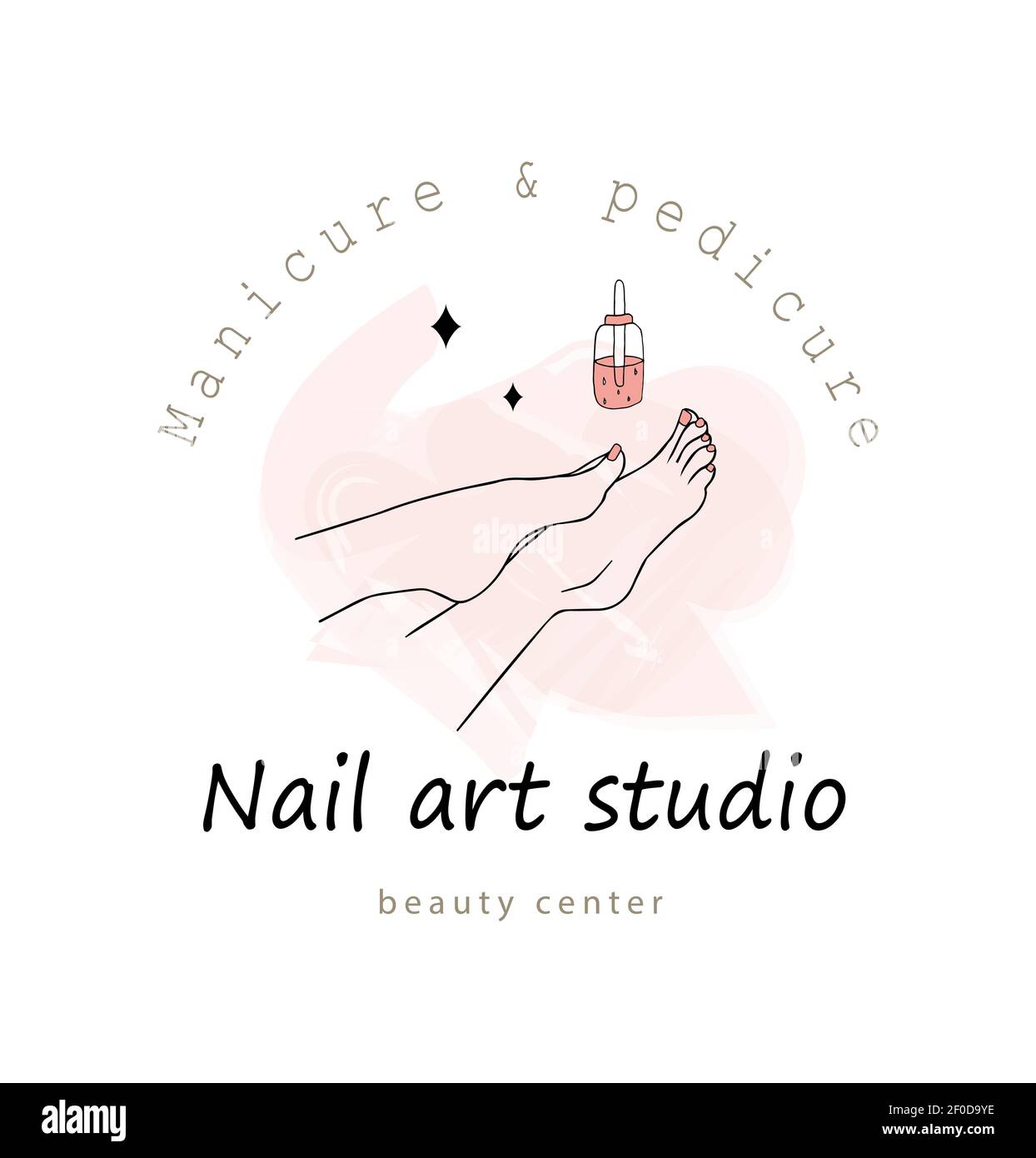 Elegant logo for a beauty salon nail studio line Vector Image