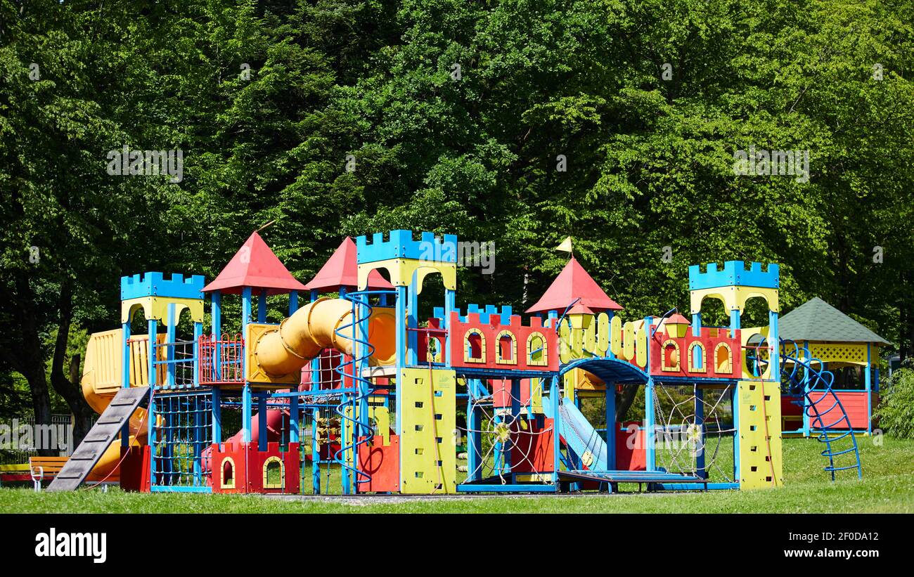 Park playground equipment hi-res stock photography and images - Alamy