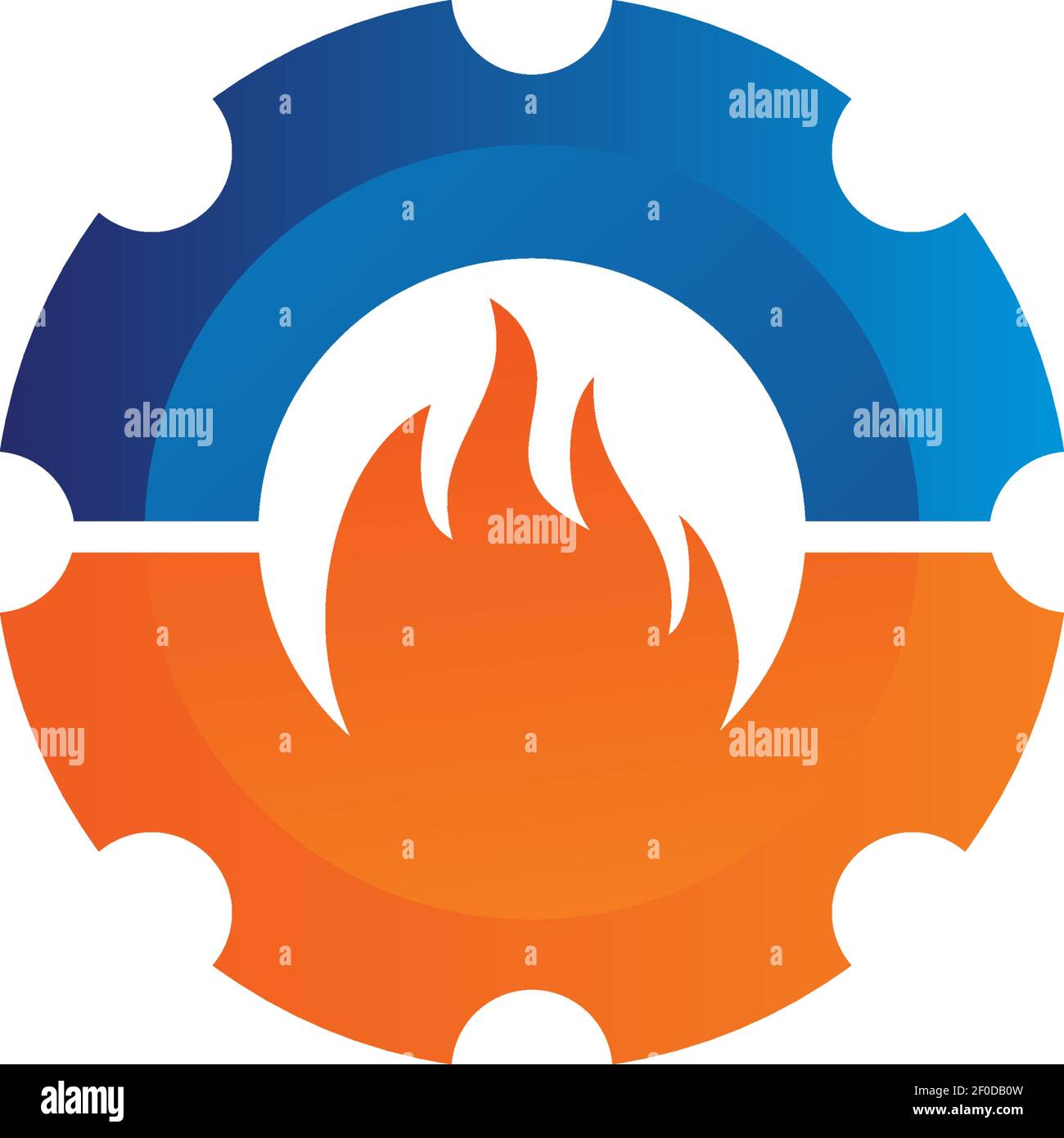 Industrial business company logo design with using gear icon vector