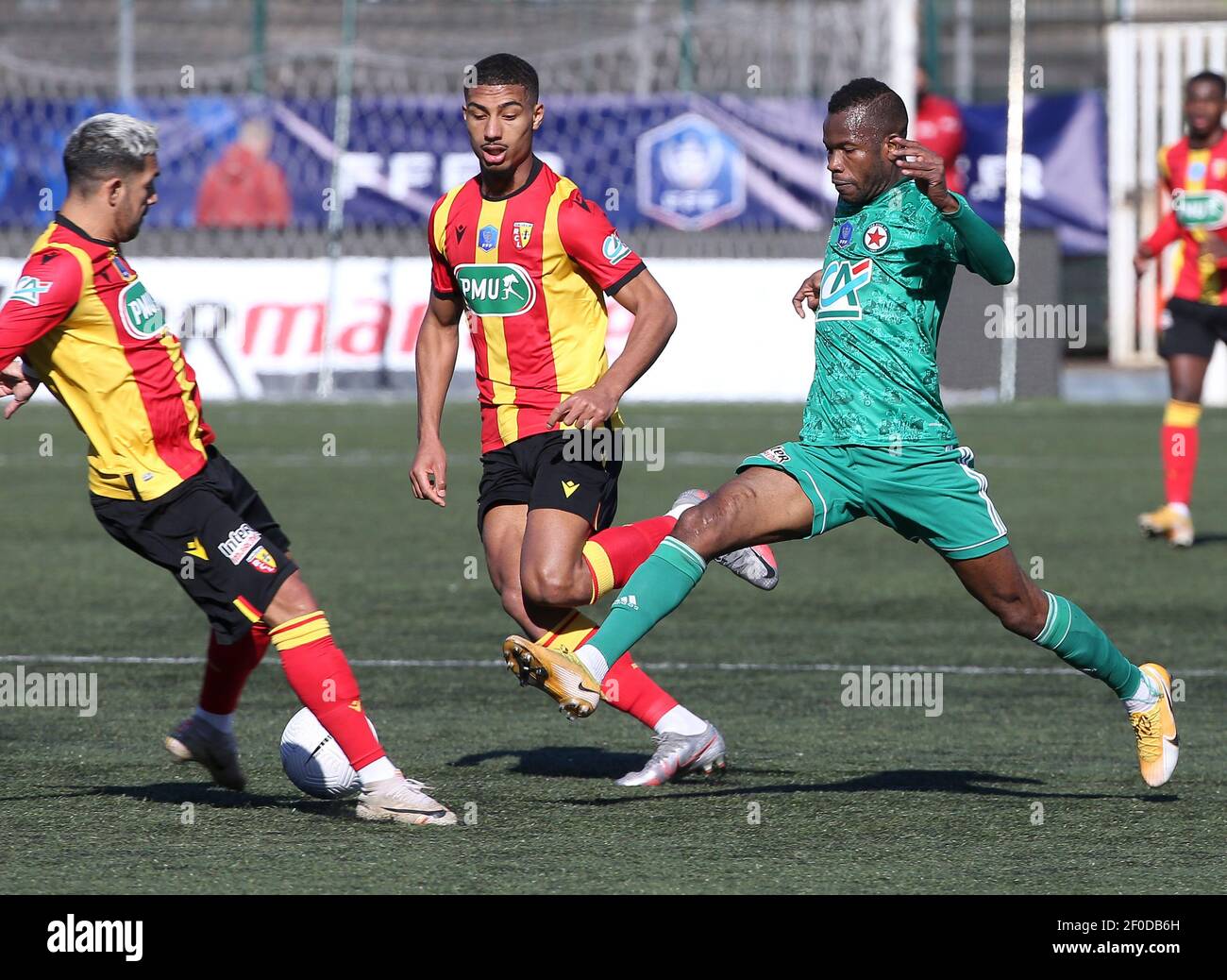 Pape Meissa Ba of Red Star during the French Cup, round of 32 football match between Red Star FC and RC Lens on March 6, 2021 at Bauer stadium in Saint-Ouen, France - Photo Jean Catuffe / DPPI Stock Photo