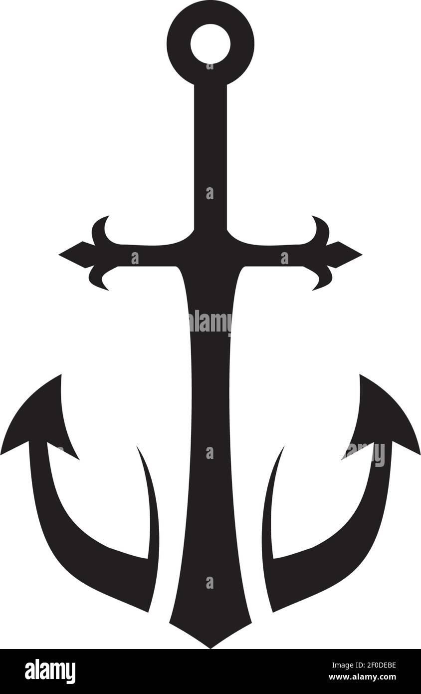 Anchor logo icon design inspiration vector template Stock Vector Image