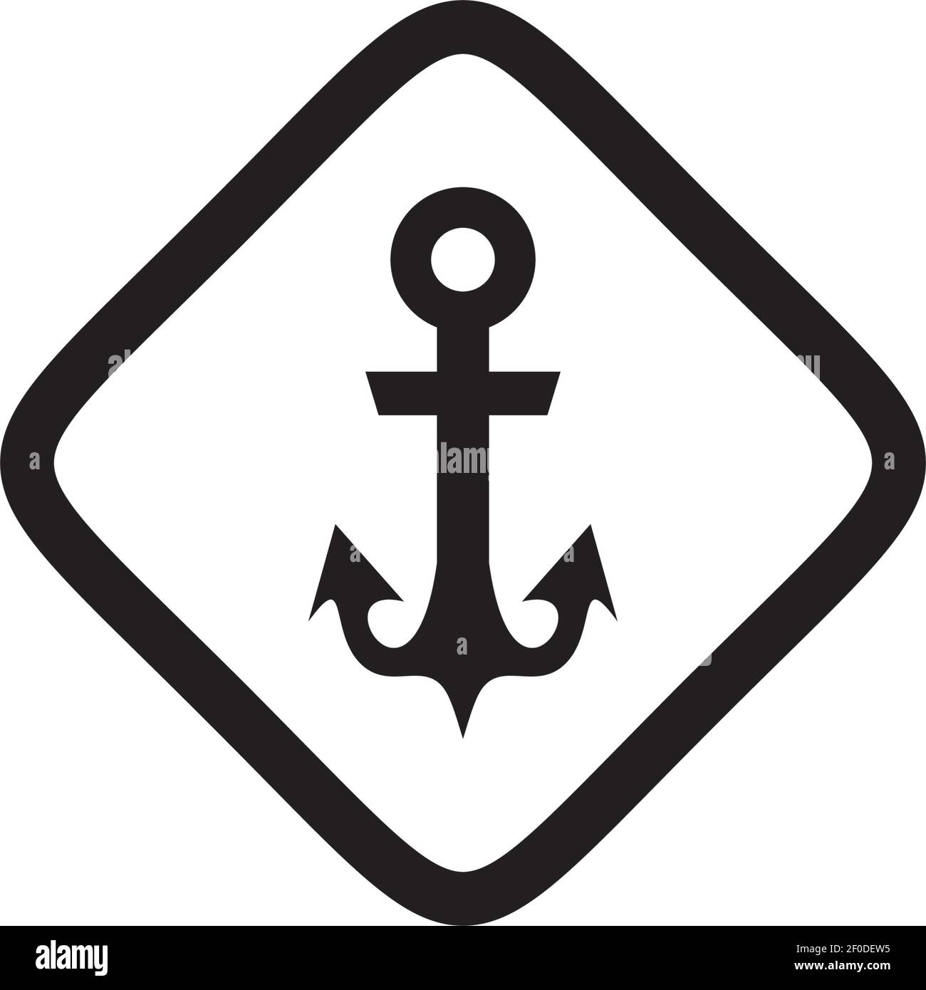 Anchor logo icon design inspiration vector template Stock Vector Image
