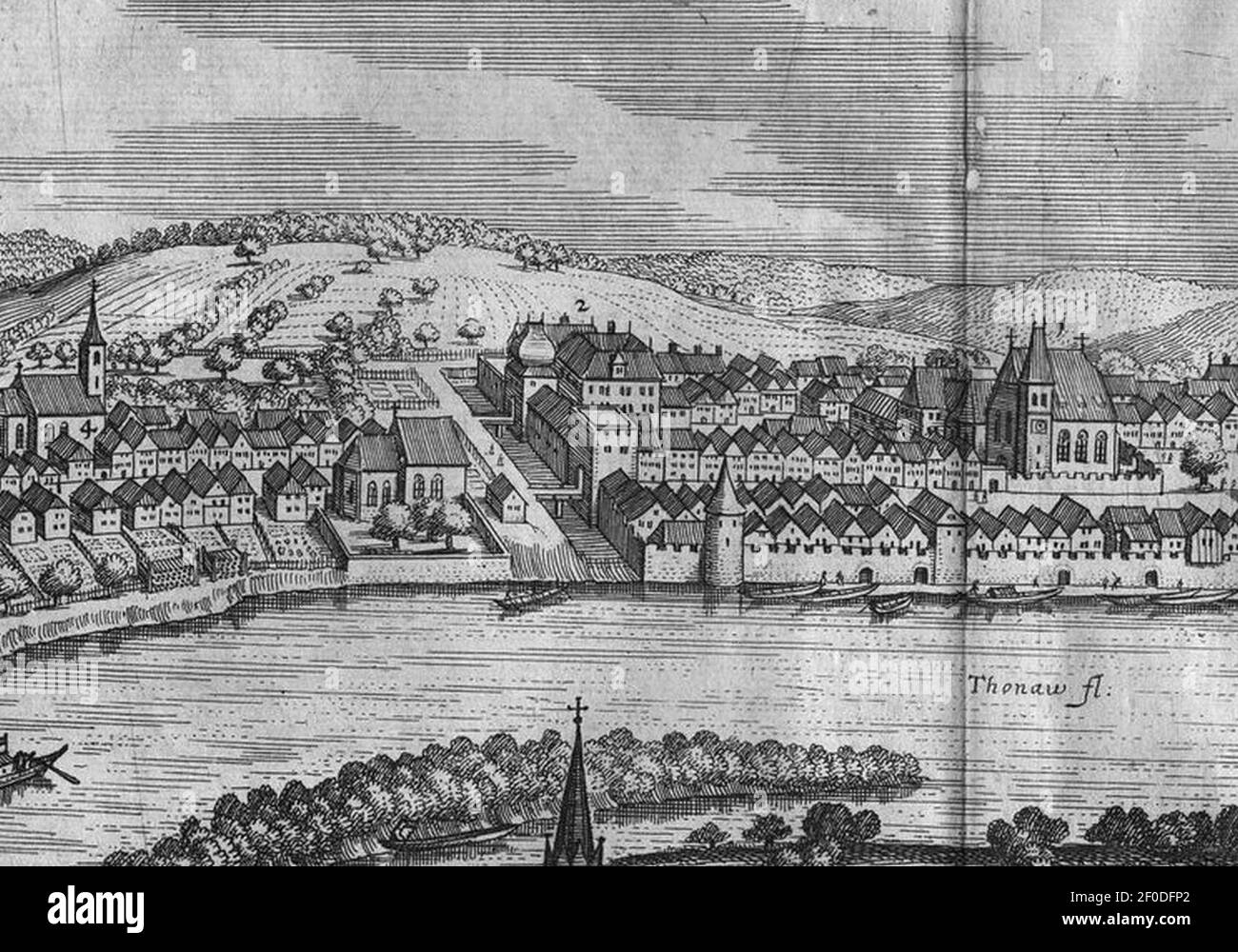 Poechlarn Merian 1649 Ausschnitt. Stock Photo