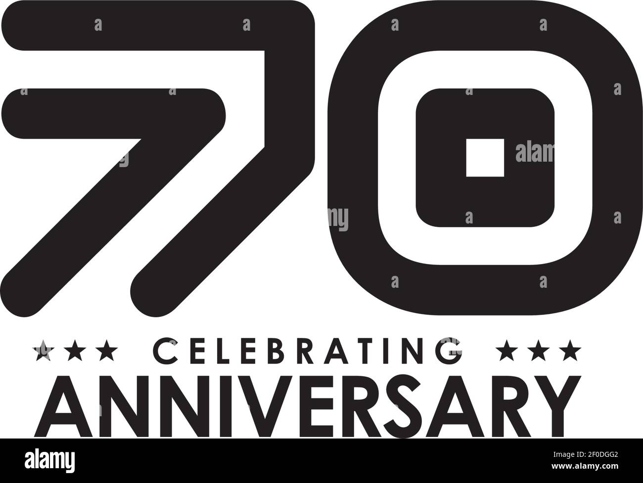 70th year celebrating anniversary emblem logo design vector template Stock Vector