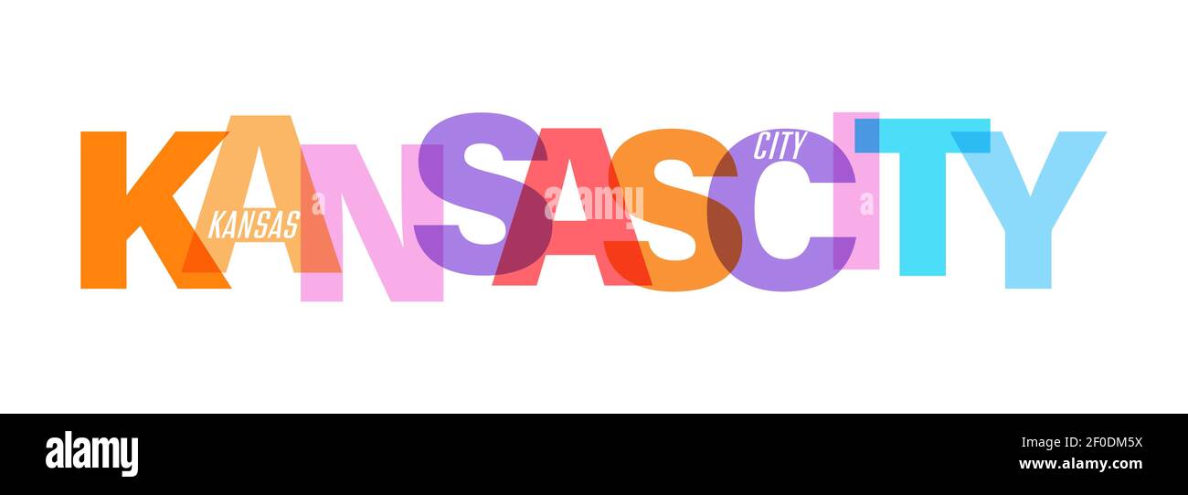 KANSAS CITY. The name of the city on a white background. Vector design