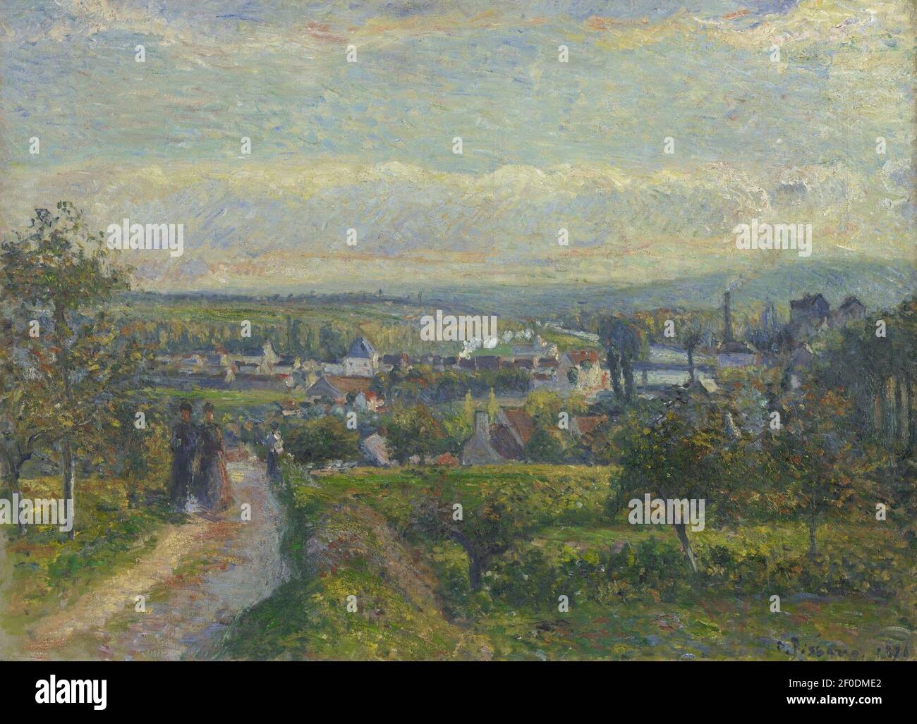 Vue de Saint-Ouen-l'Aumône by Camille Pissarro 1876. Stock Photo