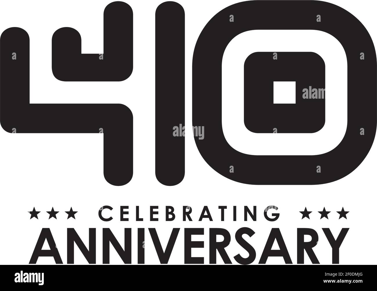 40th year celebrating anniversary emblem logo design vector template Stock Vector