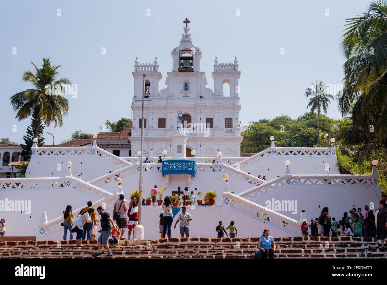 Panaji, Goa, India, Feb 13 2021 Vintage Buildings and colourful