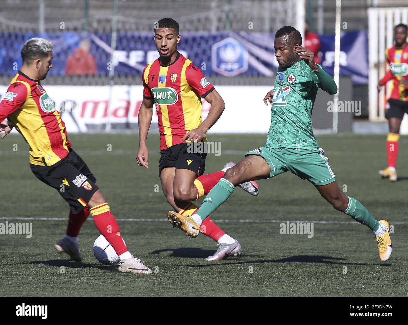 Pape Meissa Ba of Red Star during the French Cup, round of 32 football match between Red Star FC and RC Lens on March 6, 2021 at Bauer stadium in Saint-Ouen, France - Photo Jean Catuffe / DPPI / LiveMedia Stock Photo