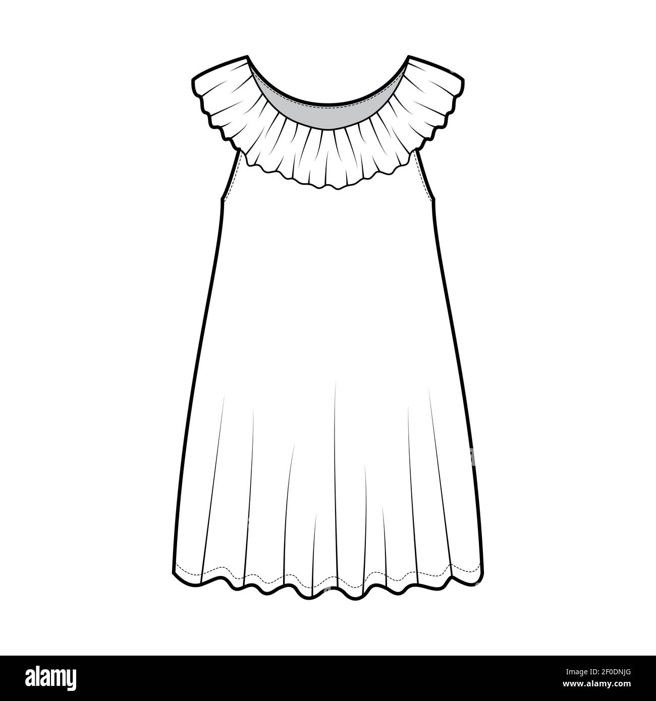 Negligee dress Sleepwear Pajamas technical fashion illustration
