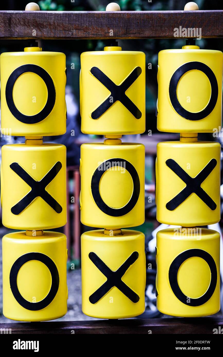 Tictactoe game on the playground Stock Photo Alamy