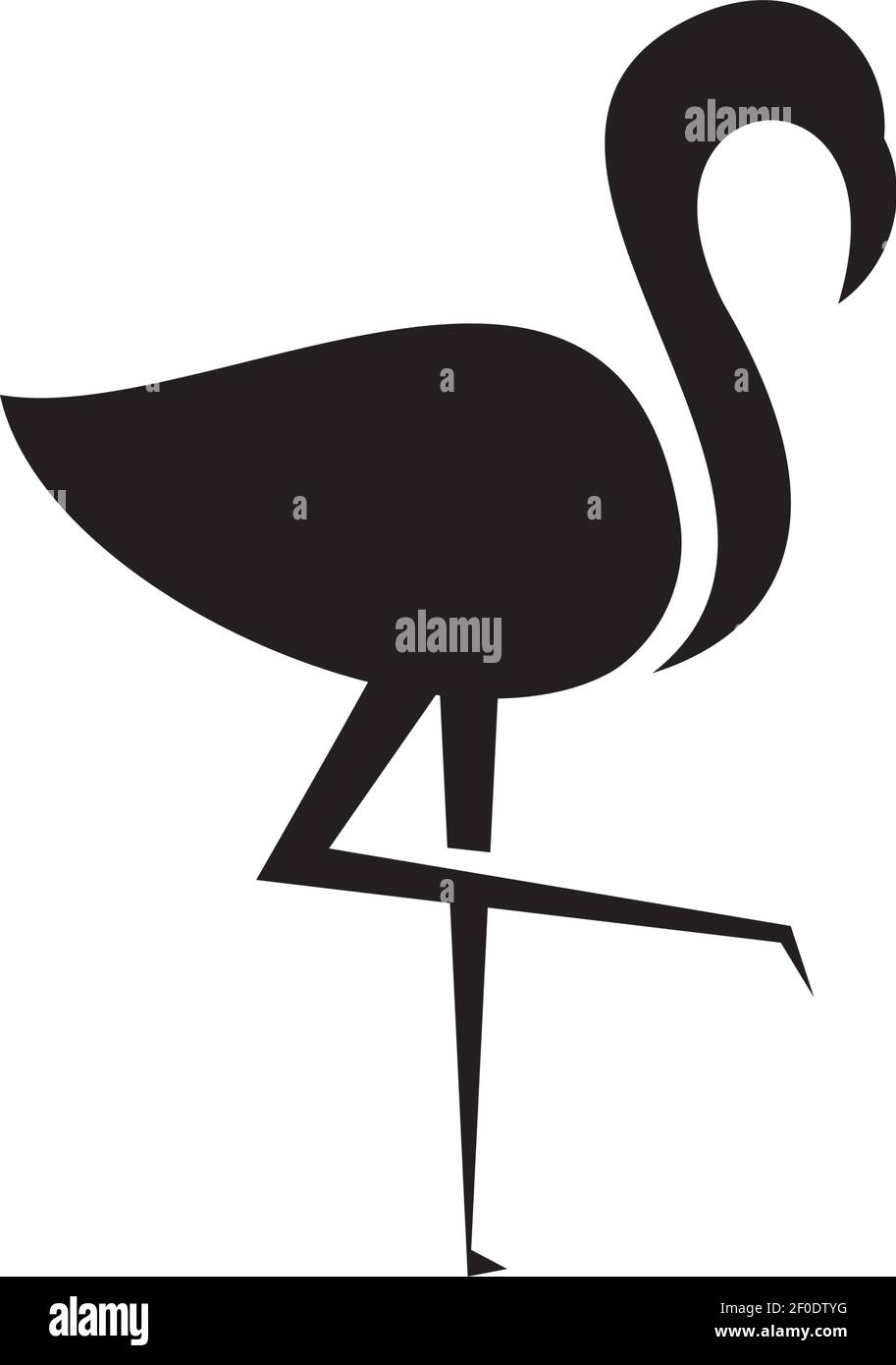 Black flamingo logo design vector template Stock Vector