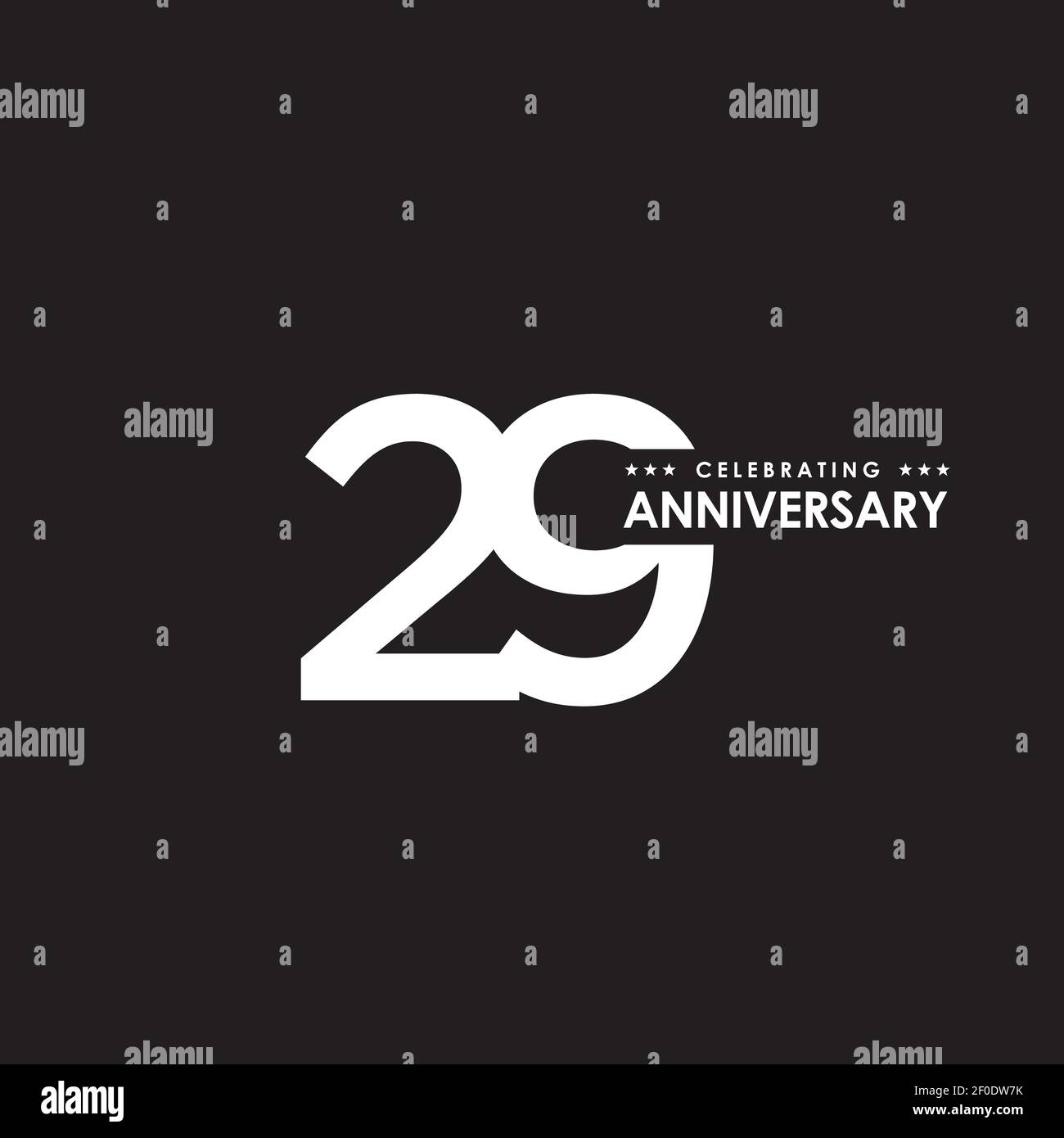 29th year anniversary logo design template Stock Vector