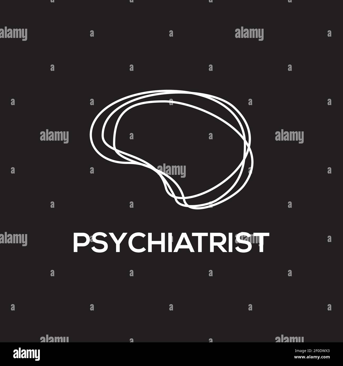 Psyciatrist logo design with using abstract brain icon template Stock Vector