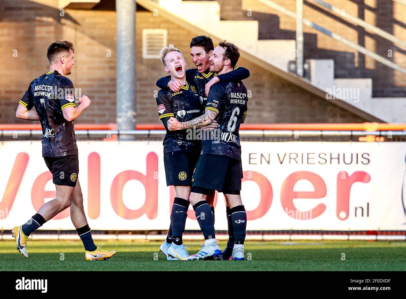 MARCH 6: Patrick Pflucke of Roda JC celebrates his score during the ...
