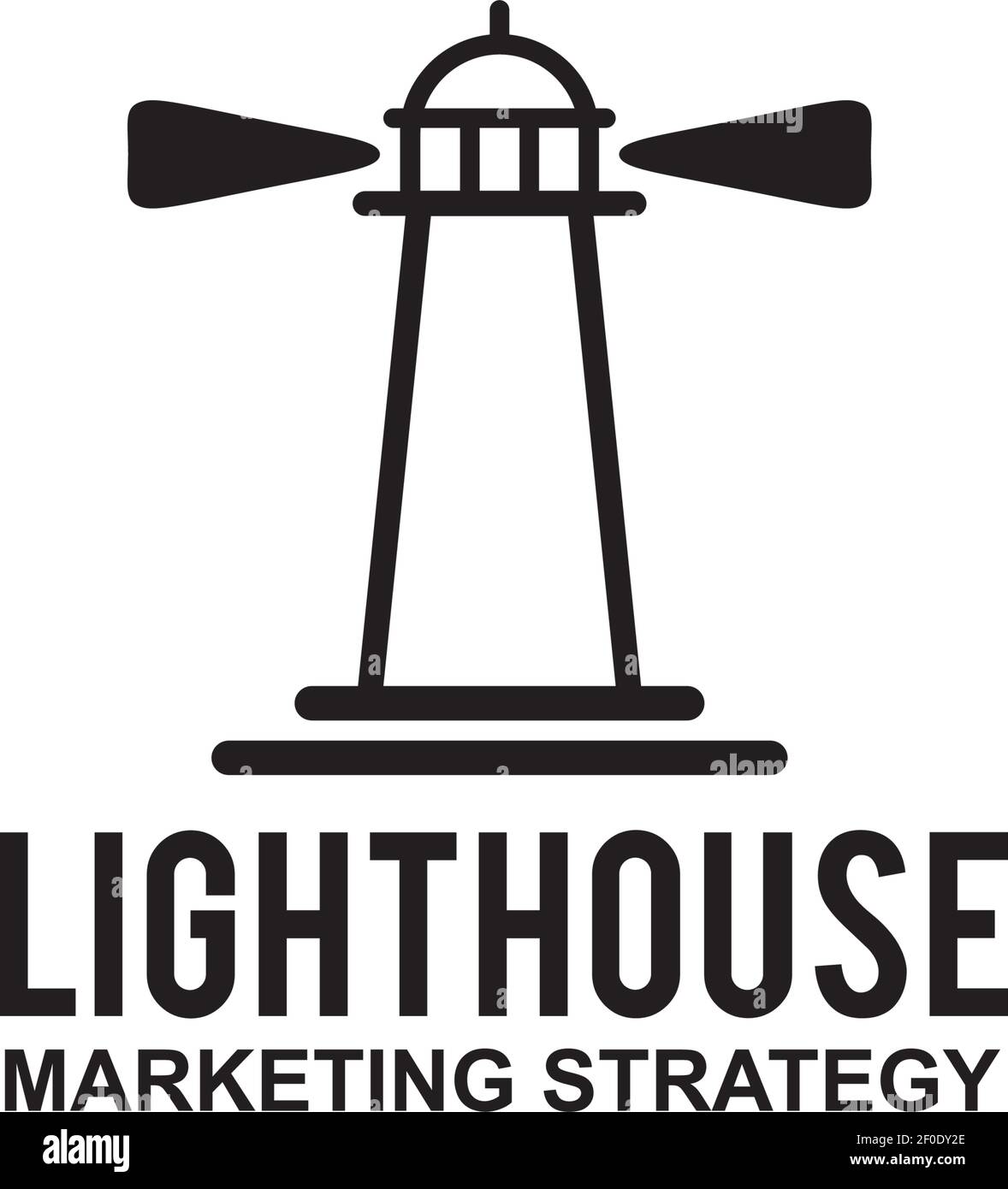 Light house icon for marketing management company logo design template Stock Vector