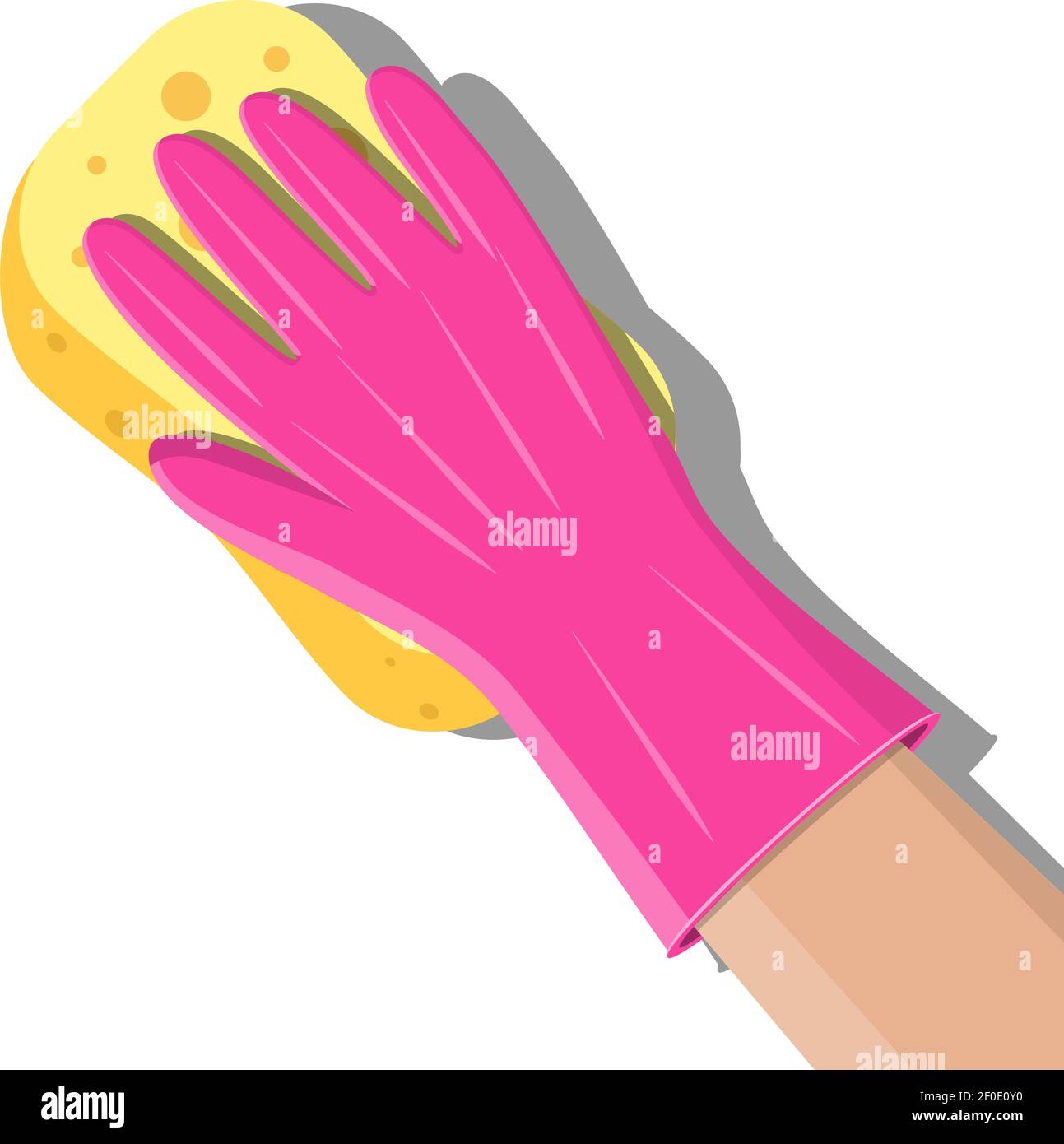 Hand in gloves with sponge wash wall Stock Vector Image & Art - Alamy