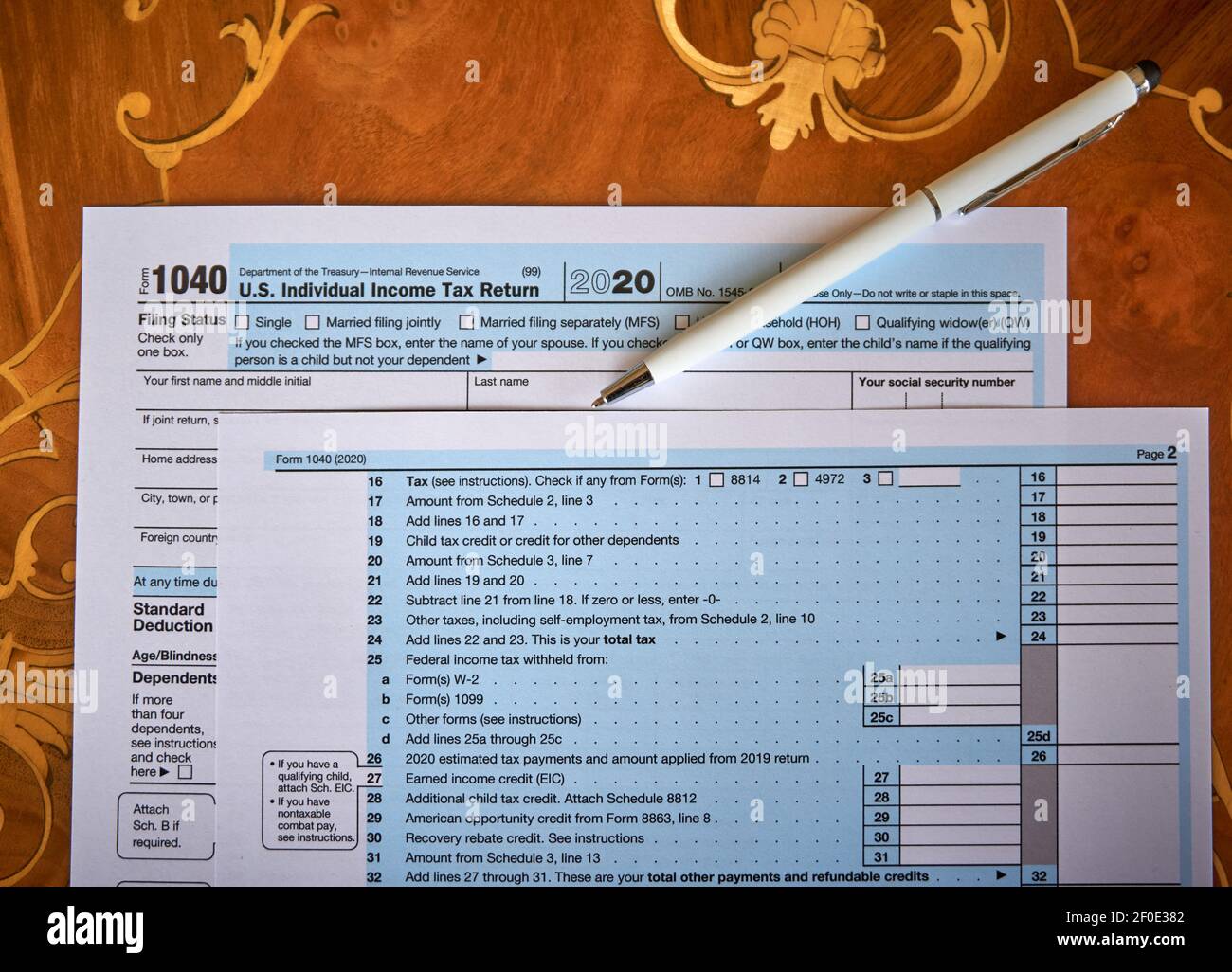 US 1040 Tax Form Stock Photo Alamy
