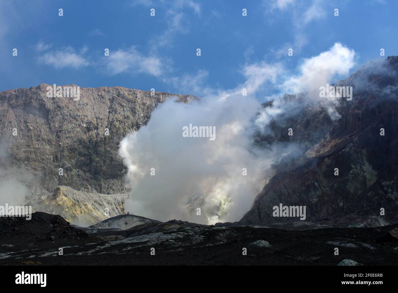 In the Caldera of Volcanic White Island/ Whakaari New Zealand Stock