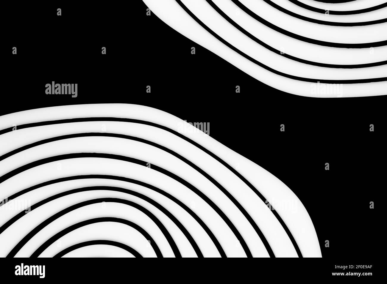 abstract white wave lines on black Stock Photo - Alamy