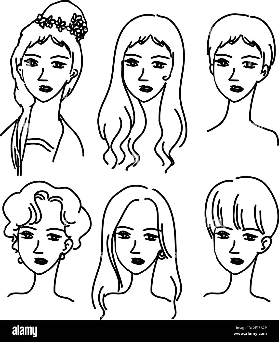 vector drawing black and white beauty set Stock Vector Image & Art - Alamy